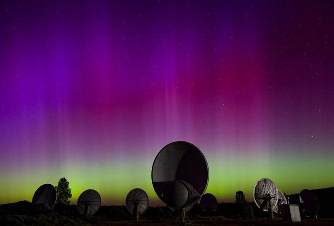 The Allen Telescope Array at Hat Creek Radio Observatory. Credit: Luigi Cruz