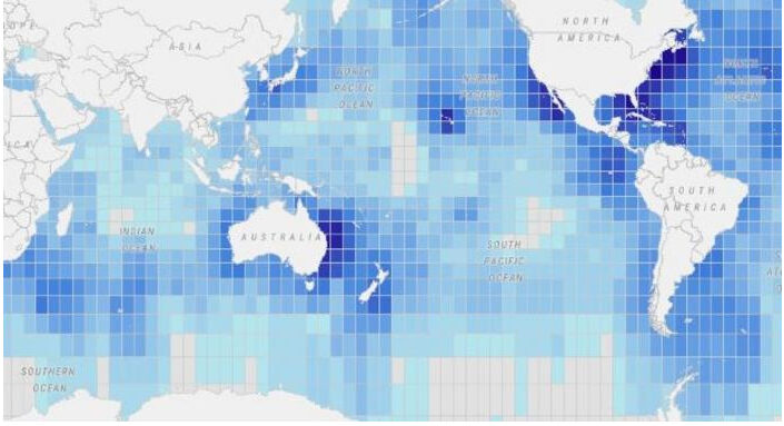 Ocean migratory species map